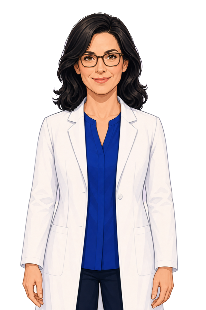 Dr. Vera, VeraBlue’s illustrated AI assistant